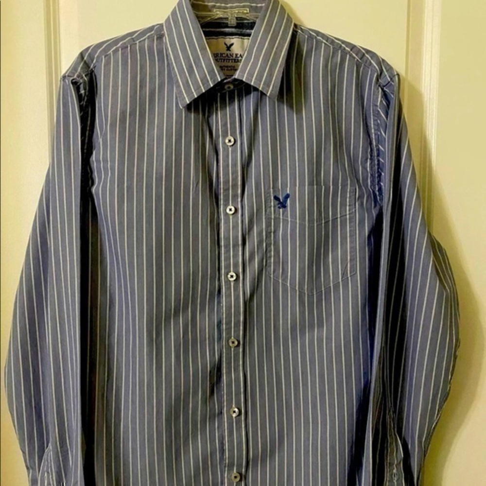 Vintage American Eagle Large  Striped Button Down Shirt